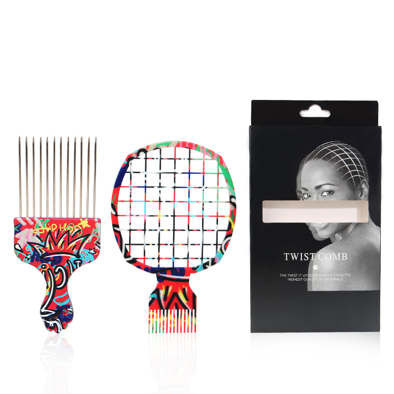 Afro Pick Comb - Juego de 2 peines profesionales para