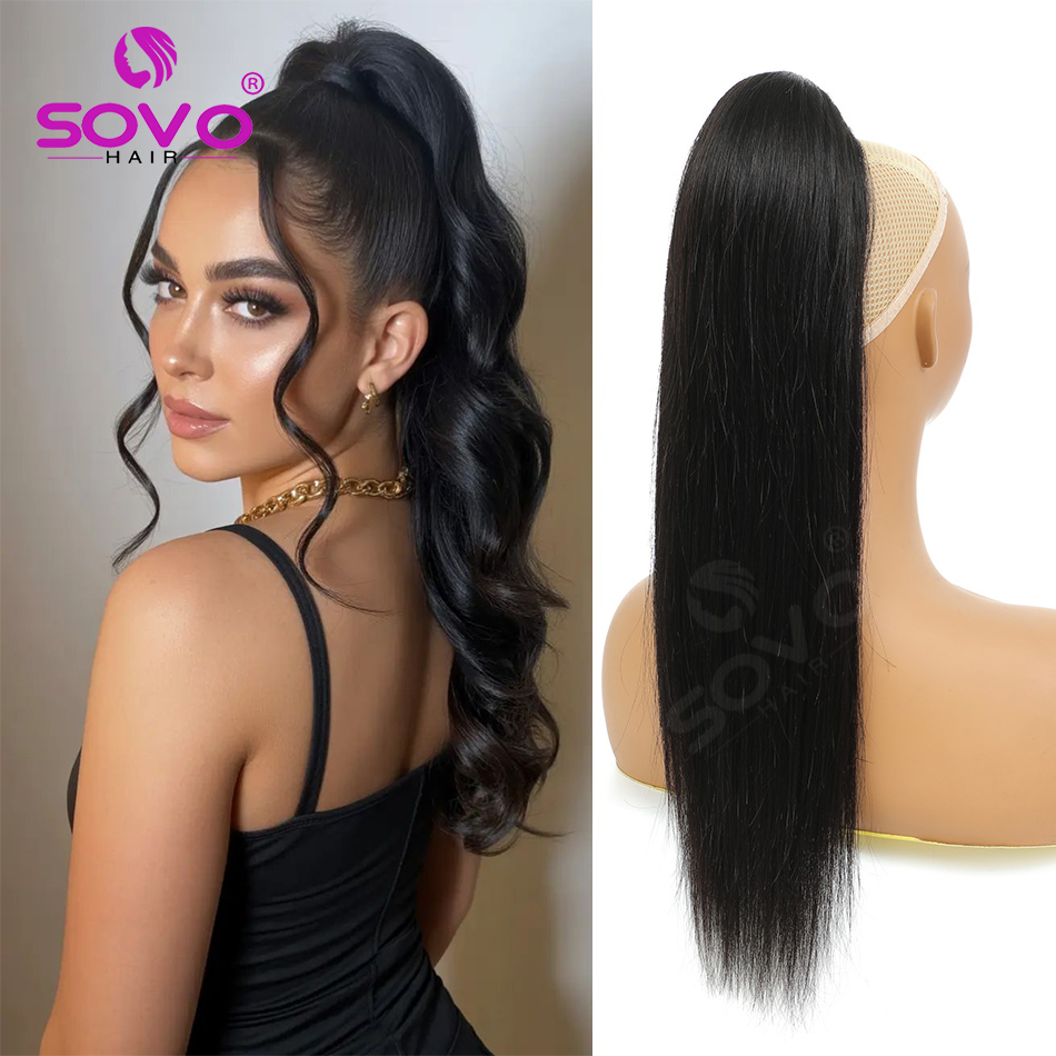 Clip In Hair Piece - Cola de caballo de cabello humano
