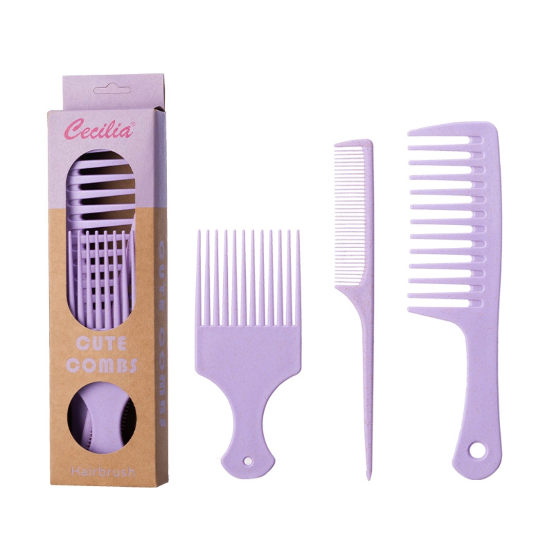 Afro Pick Comb - Juego de 3 peines para el