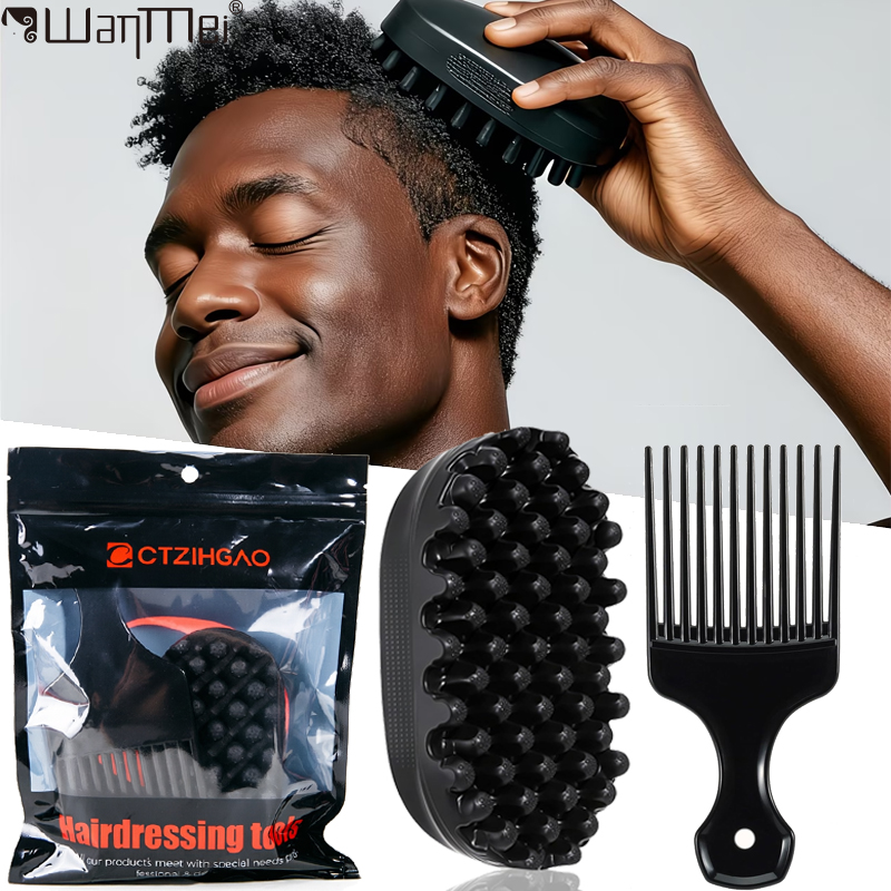 Cepillo de silicona mágico par - Afro Pick Comb reseña y precio